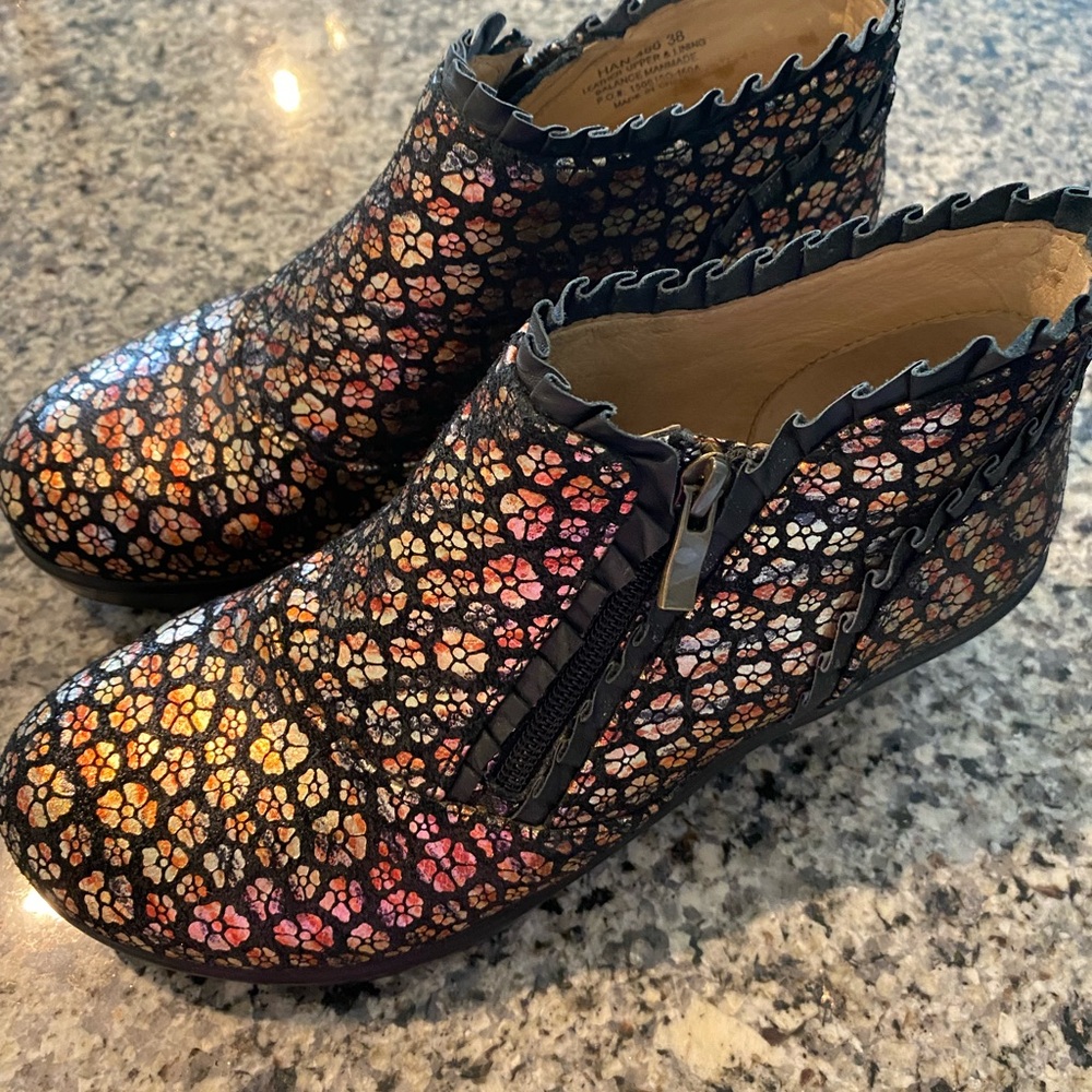 Alegria Multicolor Floral Ankle Boots